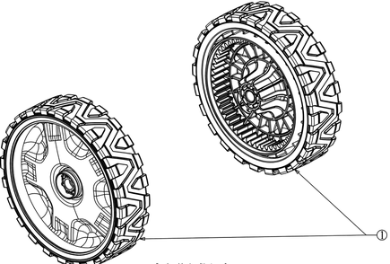 Front Wheels Diagram and Parts List for SC300HW (12ABB2M5709)(2017) Cub Cadet Lawn Mower
